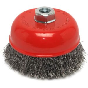 Forney 72754 5-Inch by 5/8-11 Crimped Cup Brush .014 Carbon Steel - Image 2