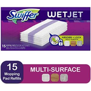 Swiffer Multi Surface Wetjet Hardwood Floor Cleaner Spray Mop Pad Refill, 15 Count