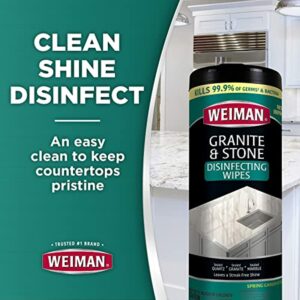 Weiman Granite Cleaner and Polish - 30 Wipes - For Granite Marble Soapstone Quartz Quartzite Slate Limestone Corian Laminate Tile Countertop and More - Image 3