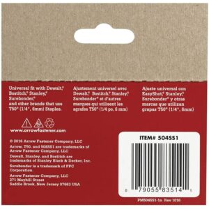 Arrow T50 3/8 in. W X 1/4 in. L 18 Ga. Flat Crown Heavy Duty Staples - Image 4