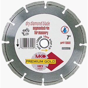 MK Diamond 150688 Premium Gold 7-Inch Dry Cutting Segmented Blade with 5/8-Inch Arbor for Masonry
