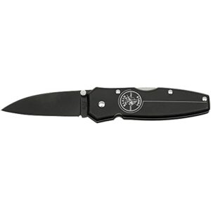 Lightweight Lockback Knife with 2-1/2-Inch Drop-Point Blade and Black Aluminum Handle Klein Tools 44001-BLK