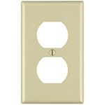 Leviton Ivory 1 gang Thermoset Plastic Duplex Outlet Wall Plate 10-Pack