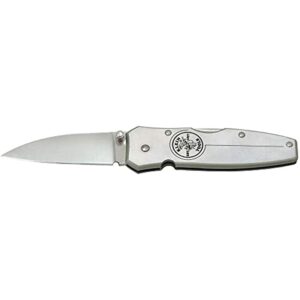 Klein Tools 44000 Lightweight Lockback Knife with Brushed Aluminum Handle, 2-1/4-Inch Drop-Point Blade