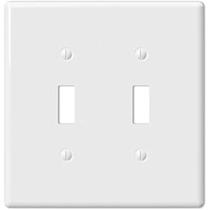 Amerelle 3000TTW Metro Wallplate, 2 Toggle, Ceramic, White, 1-Pack