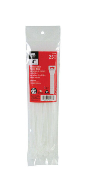Gardner Bender 8 in. L White Cable Tie 25 pk 47-108 - Image 2
