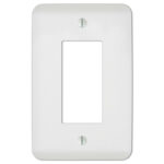 Amerelle Perry Textured White 1 gang Stamped Steel Rocker Wall Plate