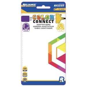 Reliance Controls Color Connect 12/3 SJTW 125 V 12 in. L Splitter Cord - Image 2