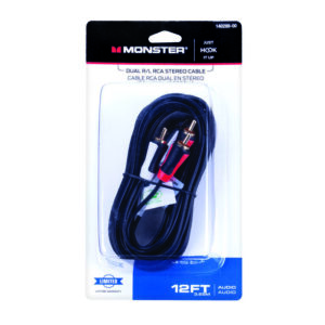Monster Just Hook It Up 12 ft. L Dual R/L RCA Stereo Cable RCA