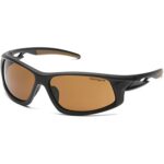 Carhartt Ironside Safety Glasses - Polybag Packaging, Black/Tan Frame, Sandstone Bronze Anti-Fog Lens