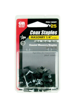 Gardner Bender 1/4 in. W Plastic Insulated Masonry Coaxial Staple - Image 2