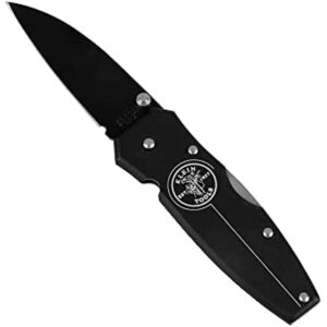 Klein Tools 44000-BLK Black Lightweight Lockback Knife with Black Aluminum Handle, 2-1/4-Inch Drop-Point Blade - Image 2