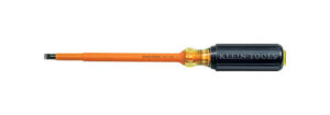 Klein Tools 602-7-INS Flathead Screwdriver, 5/16-Inch Cabinet Tip, Insulated, 7-Inch Shank