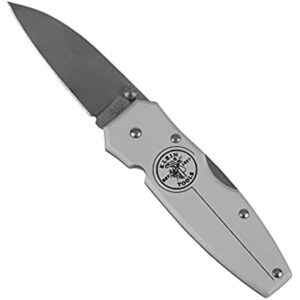 Klein Tools 44000 Lightweight Lockback Knife with Brushed Aluminum Handle, 2-1/4-Inch Drop-Point Blade - Image 2