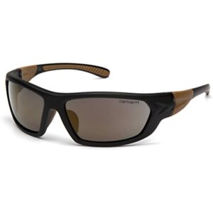 Carhartt CHB290D Carbondale SAFETY Glasses, Black/Tan Frame, Antique Mirror Lens