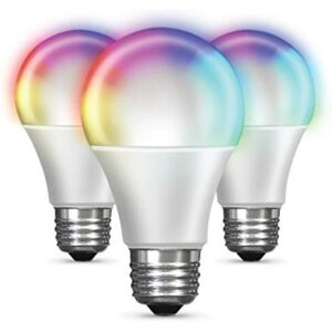 Feit Smart Home A19 E26 (Medium) Smart-Enabled LED Bulb Color Changing 60 Watt Equivalence 3 pk