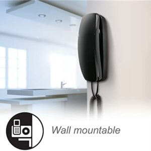 AT&T 210 Basic Trimline Corded Phone, No AC Power Required Wall-Mountable Black - Image 2