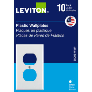 Leviton White 1 gang Thermoset Plastic Duplex Outlet Wall Plate 10-Pack