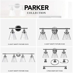 Globe Electric Parker Chrome 2 lights Incandescent Vanity Light Wall Mount - Image 7