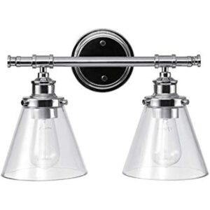 Globe Electric Parker Chrome 2 lights Incandescent Vanity Light Wall Mount