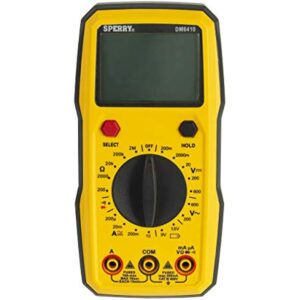 Sperry Instruments DM6410 8 Function Digital Multimeter, 600V AC / 1000V DC, Yellow - Image 2