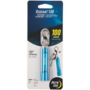 Nite Ize R100F-03-R7 Radiant 100 Keychain EDC Flashlight, Blue