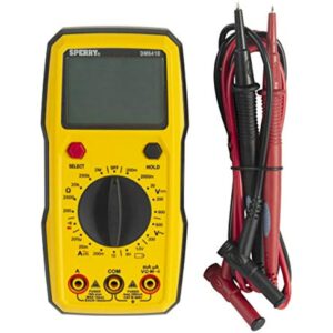Sperry Instruments DM6410 8 Function Digital Multimeter, 600V AC / 1000V DC, Yellow