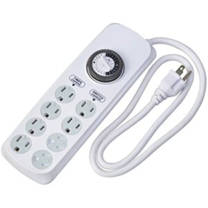 Woods Indoor 8 Outlet Timer Power Strip 125 V White - Image 2