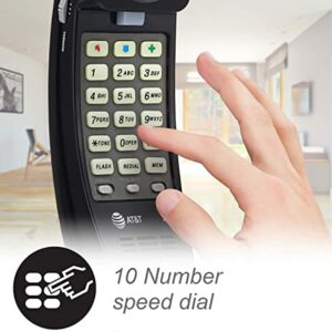 AT&T 210 Basic Trimline Corded Phone, No AC Power Required Wall-Mountable Black - Image 6