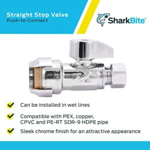 SharkBite 1/2 in. Push X 3/8 in. Compression Brass Straight Stop Valve (Pack of 4) - Image 4