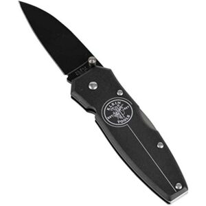 Lightweight Lockback Knife with 2-1/2-Inch Drop-Point Blade and Black Aluminum Handle Klein Tools 44001-BLK - Image 2