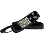 AT&T 210 Basic Trimline Corded Phone, No AC Power Required Wall-Mountable Black