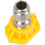 Forney 75154 Pressure Washer Accessories, Quick Connect Spray Nozzle, Chiseling, 15-Degree-by-5.5mm, Yellow