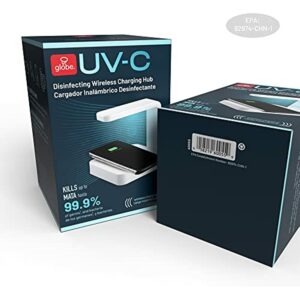 Globe UV-C Light Disinfecting Wireless Charging Hub, White, Micro USB Cable Included - Image 12