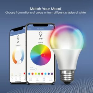 Feit Smart Home A19 E26 (Medium) Smart-Enabled LED Bulb Color Changing 60 Watt Equivalence 3 pk - Image 4