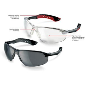 3M Safety Glasses Clear Lens Black/Red Frame - Image 5