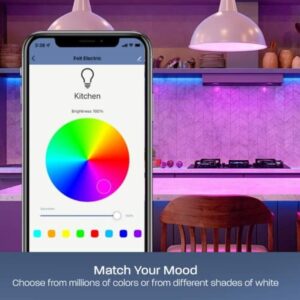 Feit Smart Home A19 E26 (Medium) Smart-Enabled LED Bulb Color Changing 60 Watt Equivalence 3 pk - Image 5