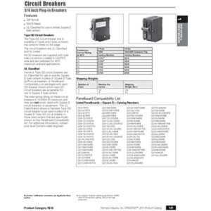 Siemens 20 amps Single Pole Circuit Breaker D120 - Image 2