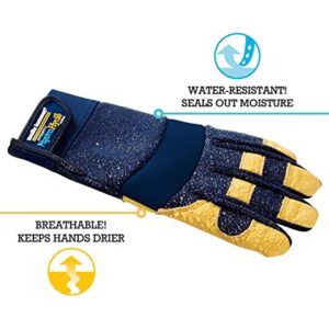 Wells Lamont HydraHyde Men's Water Resistant Work Gloves Blue/Yellow XL - Image 4