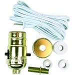 Jandorf 60131 Lamp Kit, Make-A-Lamp with Bottle Adapters Brass Finish, White
