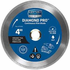 Century Drill & Tool 75456 Diamond Continuous Rim Blade, 4"