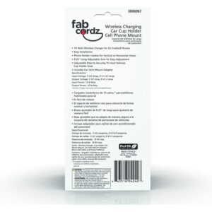Fabcordz Black Cup Holder Cell Phone Car Mount For All Mobile Devices - Image 4