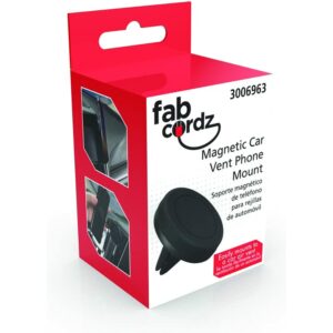 Fabcordz 3006963 Gang Vent Magnetic Phone Holder for All Mobile Devices44; Black - Image 4