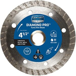 Century Drill & Tool 75451 Diamond Turbo Rim Blade, 4-1/2"