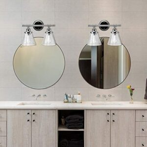 Globe Electric Parker Chrome 2 lights Incandescent Vanity Light Wall Mount - Image 4