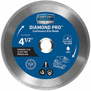 Century Drill & Tool 75457 Diamond Continuous Rim Blade, 4-1/2"