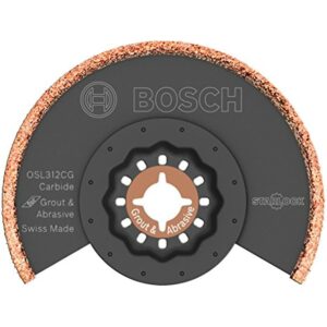 BOSCH OSL312CG Starlock Oscillating Multi Tool kerf Carbide Grit Grout Grinding Blade, 3-1/2 x 1/8" , Black