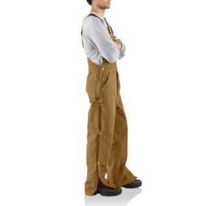 Carhartt Duck Zip-to-Thigh Bib Overall Unlined – R37 Brown - Image 3