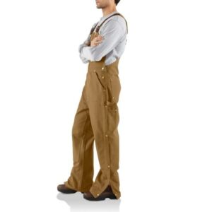Carhartt Duck Zip-to-Thigh Bib Overall Unlined – R37 Brown - Image 4