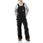 Carhartt Duck Zip-to-Thigh Bib Overall Unlined – R37 Black
